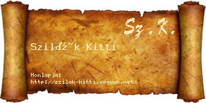 Szilák Kitti névjegykártya