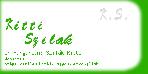 kitti szilak business card